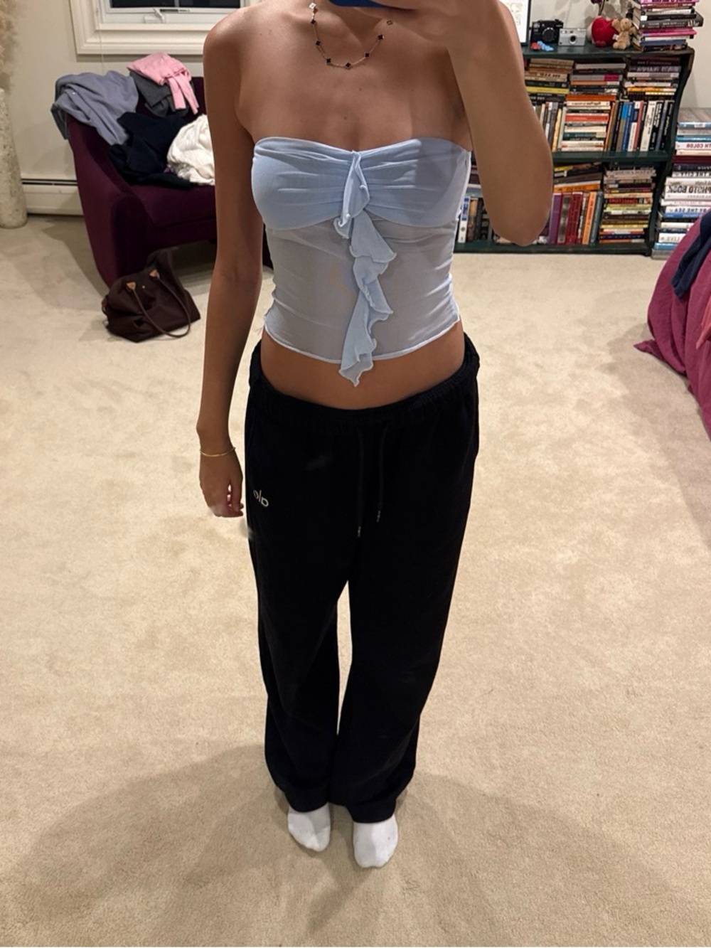 Edikted blue ruffle top